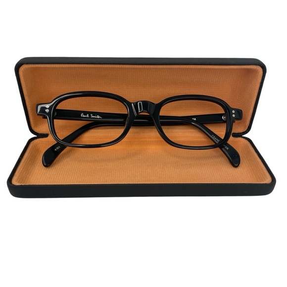 Paul Smith PS-201 Black Acetate Eyeglass Frames Rectangle Optical w/ Case - Picture 1 of 12